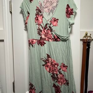 Floral Wrap maternity Dress